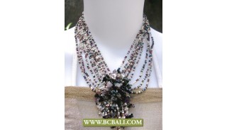 Fashion Beaded mix Colors Necklaces with Stone